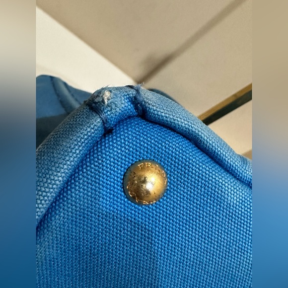 Blue Prada Canapa Large Tote - Picture 8 of 16